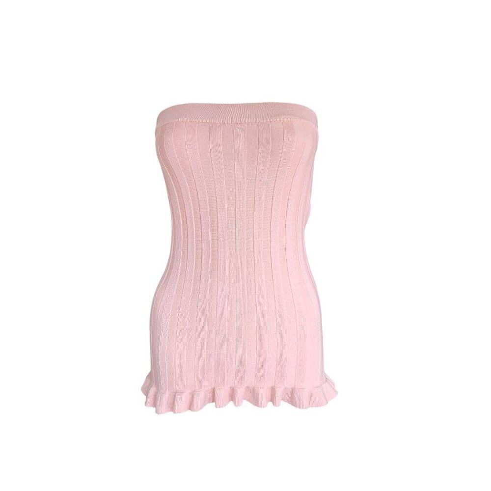 y2k coquette ruffle tube top